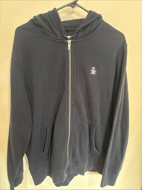 Original Penguin Navy Full-Zip Hoodie with Penguin Logo